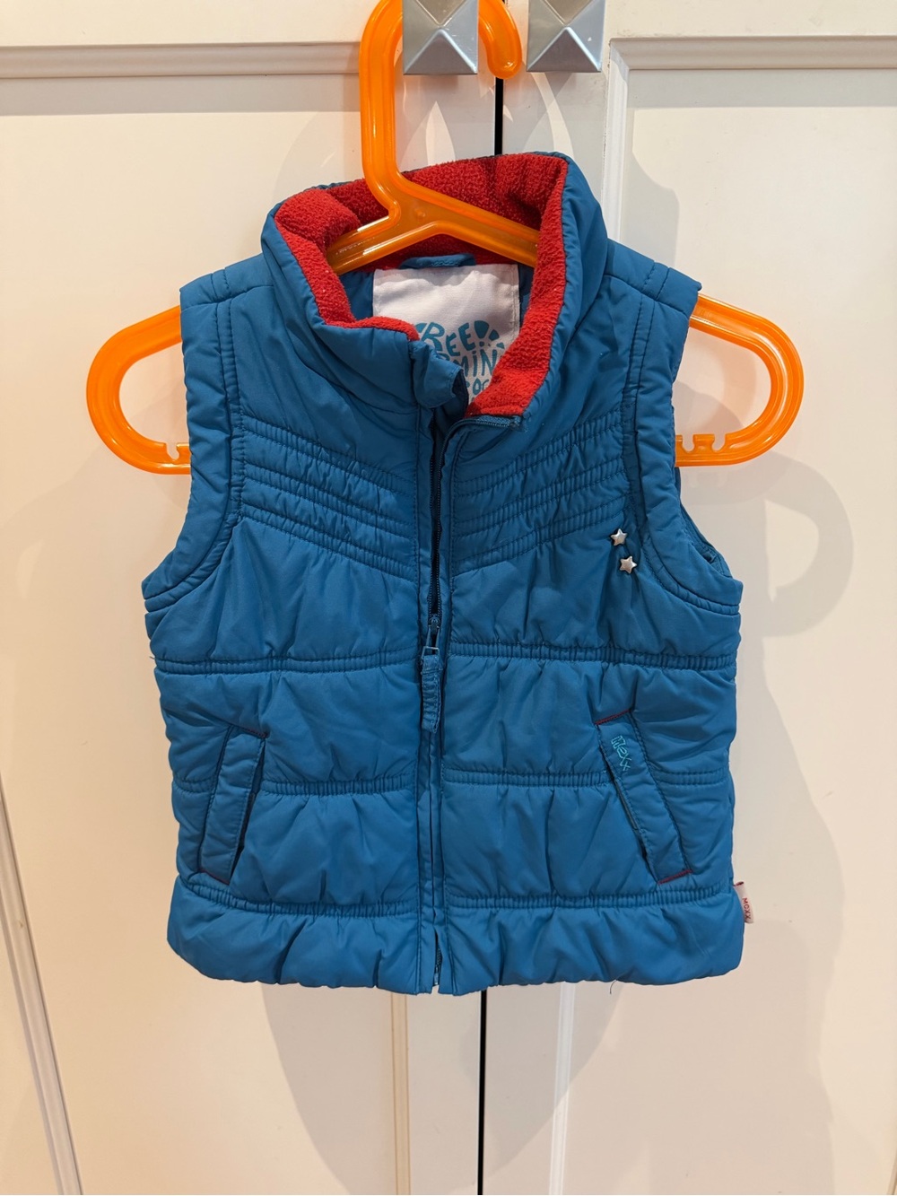 Mexx 2t Kids Blue Puffer Vest with Red Lining